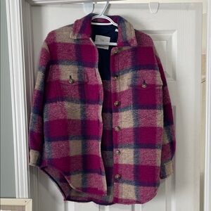 XS Aritzia Plaid Jacket in Pink and Tan. Shaket